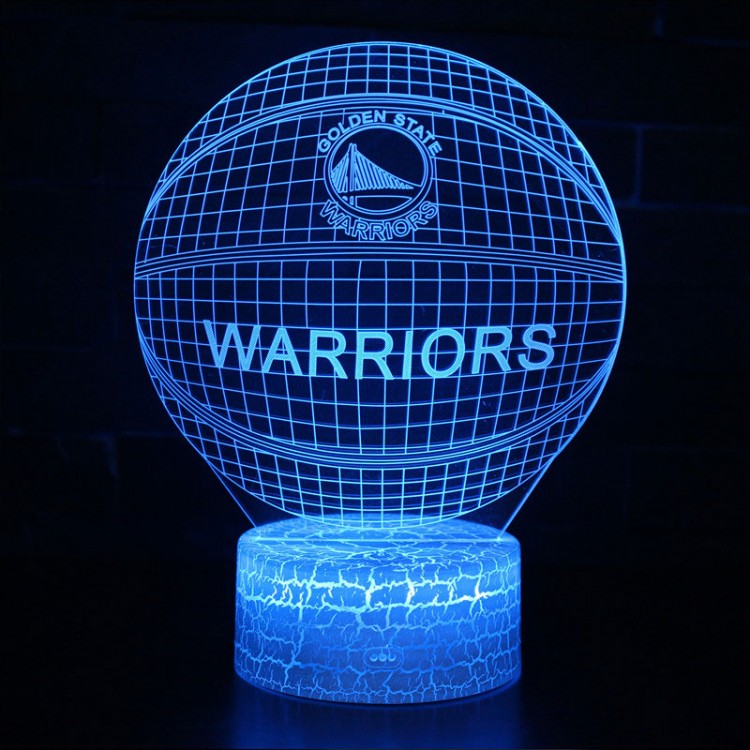 Lampe 3D LED Basketball Logo Warriors Golden State
