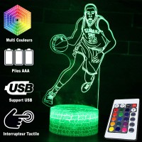 Lampe 3D LED Basketball Joueur Kevin Durant, télécommande et caractéristiques