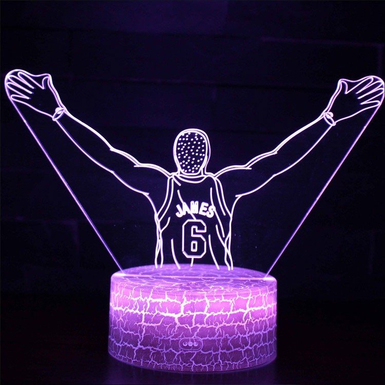 Lampe 3D LED Basketball Joueur LeBron James