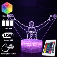 Lampe 3D LED Basketball Joueur LeBron James, télécommande et caractéristiques