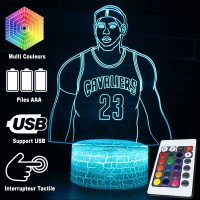 Lampe 3D LED Basketball Joueur James LeBron, télécommande et caractéristiques
