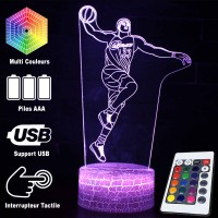 Lampe 3D LED Basketball LeBron James Player, télécommande et caractéristiques
