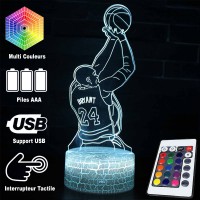 Lampe 3D LED Basketball Kobe Bryant Panier, télécommande et caractéristiques
