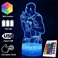 Lampe 3D LED Basketball Kobe Bryant Gun, télécommande et caractéristiques