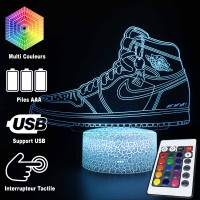 Lampe 3D LED Basketball Chaussure sport Air Jordan, télécommande et caractéristiques