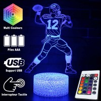 Lampe 3D LED Football Américain : Joueur de football Américain, télécommande et caractéristiques