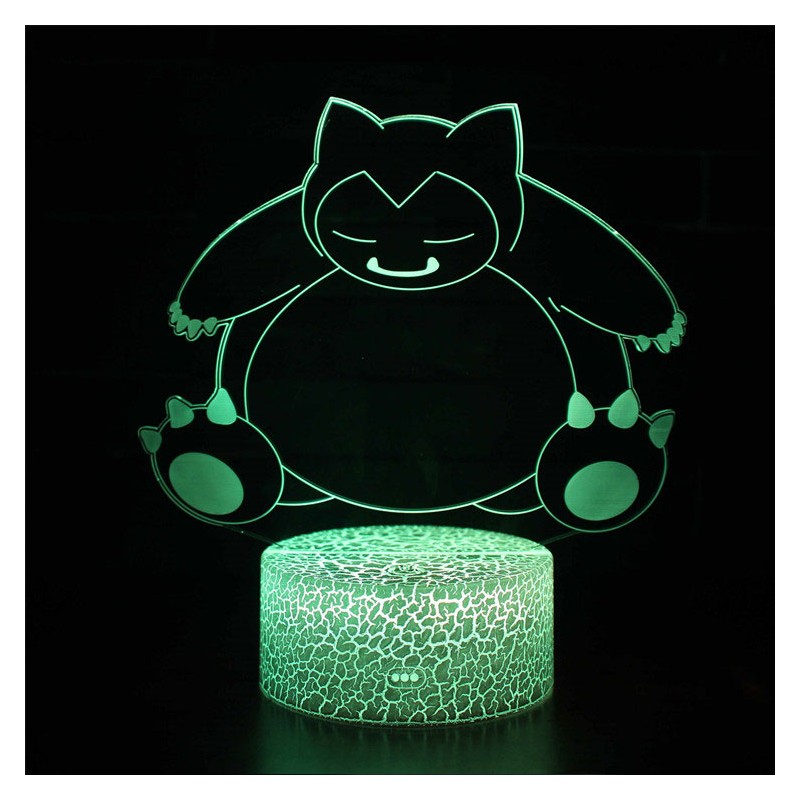 Lampe 3D Ronflex Pokémon avec socle au choix ! - LampePhoto