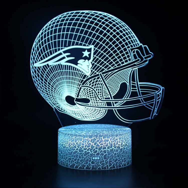 Lampe 3D LED Football Américain : Le Casque des Patriots