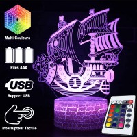 Lampe 3D LED Bateau One Piece Thousand Sunny télécommande et caractéristiques