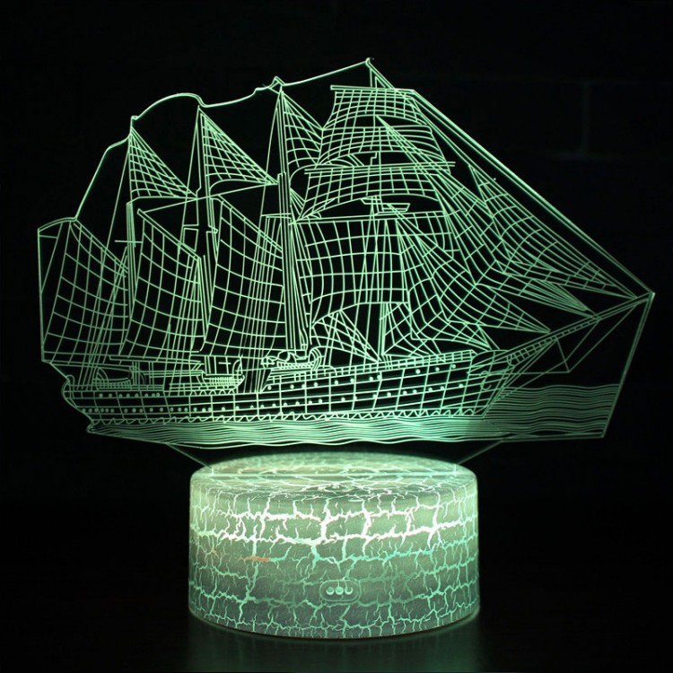 Lampe 3D LED Bateau Voilier Quatre-mats