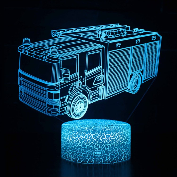 Lampe 3D LED Camion de Pompiers