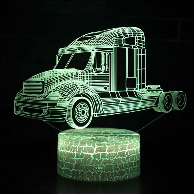 Lampe led 3D Camion, remorque, semi, veilleuse, chevet, néon, déco