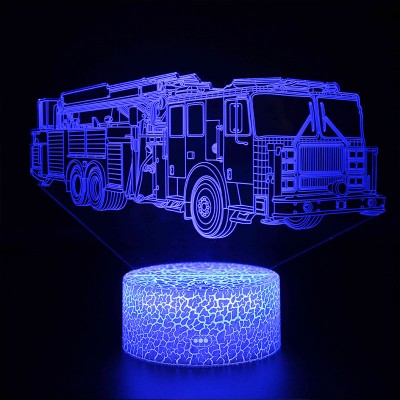 Lampe enfant 3D personnalisée - Camion de pompier