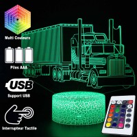 Lampe 3D LED Camion Américain Remorque, télécommande et caractéristiques