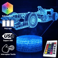 Lampe 3D Voiture Formule 1 télécommande et caractéristiques