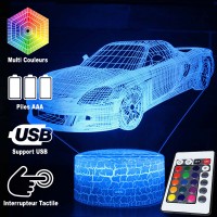 Lampe 3D LED Voiture Sportcar, télécommande et caractéristiques