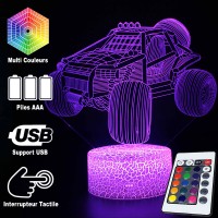 Lampe 3D LED Voiture Buggy, télécommande et caractéristiques