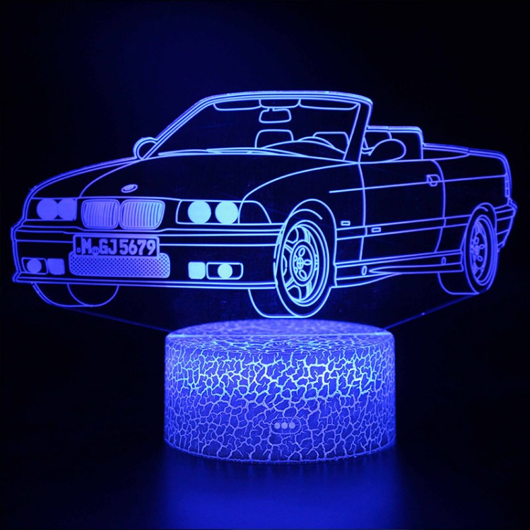 BMW M5 E28 - Lampe d'ambiance 3D à leds, gravure laser sur acrylique,  alimentation par piles ou câble USB