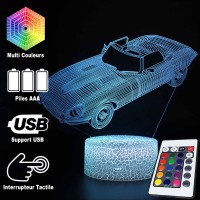 Lampe 3D LED Voiture Cabriolet sportif, télécommande et caractéristiques