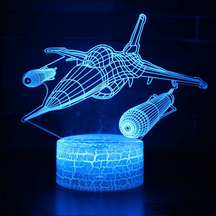 Lampe 3D Avion de Chasse Missiles