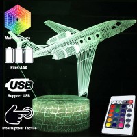 Lampe 3D Jet Biréacteur, télécommande et caractéristiques