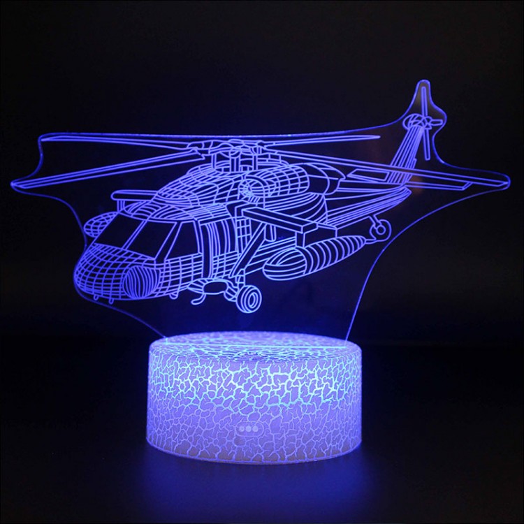Lampe 3D Hélicoptère de Combat