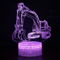Lampe 3D Pelleteuse à Chenille