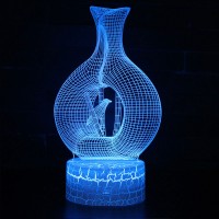 Lampe 3D Illusion d'Optique Vase avec Oiseau