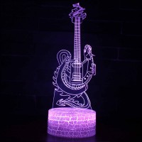 Lampe 3D Musique Guitare électrique Dragon