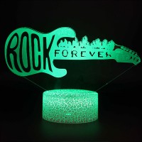 Lampe 3D Musique Guitare électrique Rock Forever