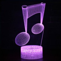 Lampe 3D Musique Notes de musique, Croches