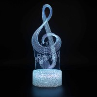 Lampe 3D Musique Clé de Sol et notes