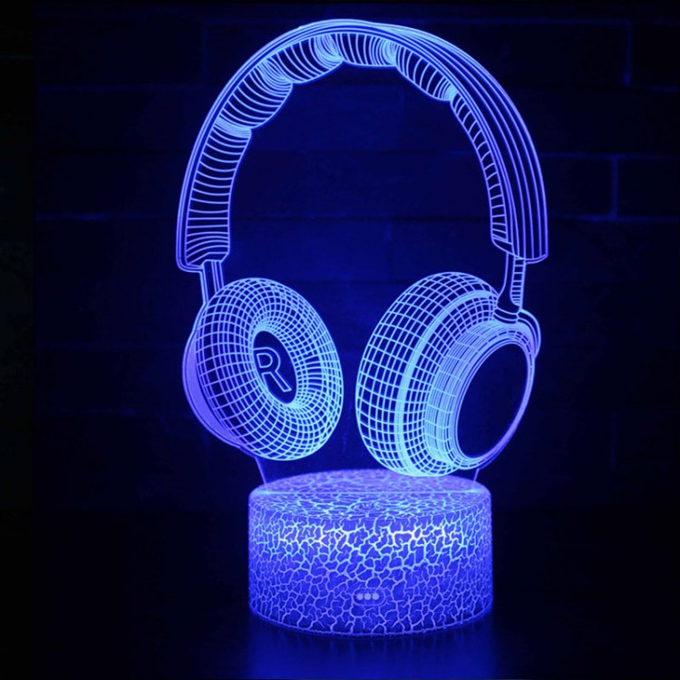 Lampe 3D Musique Casque Audio