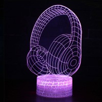 Lampe 3D Musique Casque Audio Design
