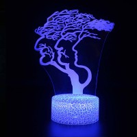 Lampe 3D Nature Arbres aux 3 Visages