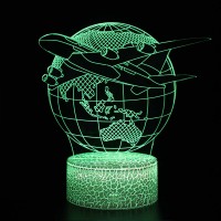 Lampe 3D Avion et Globe Terrestre