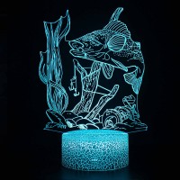 Lampe 3D Poisson moulinet et hameçons