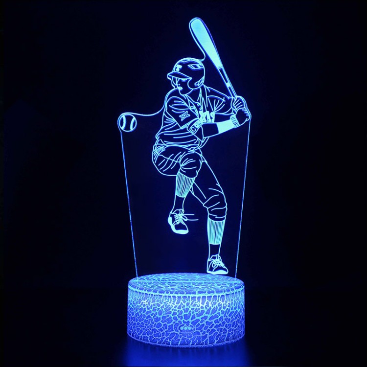 Lampe 3D LED Joueur de Baseball