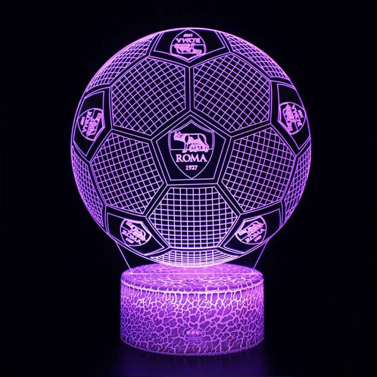 Lampe 3D Football ballon avec logo AS ROMA