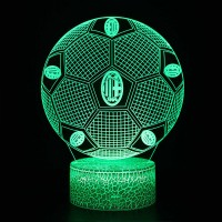 Lampe 3D Football ballon avec logo MILAN AC