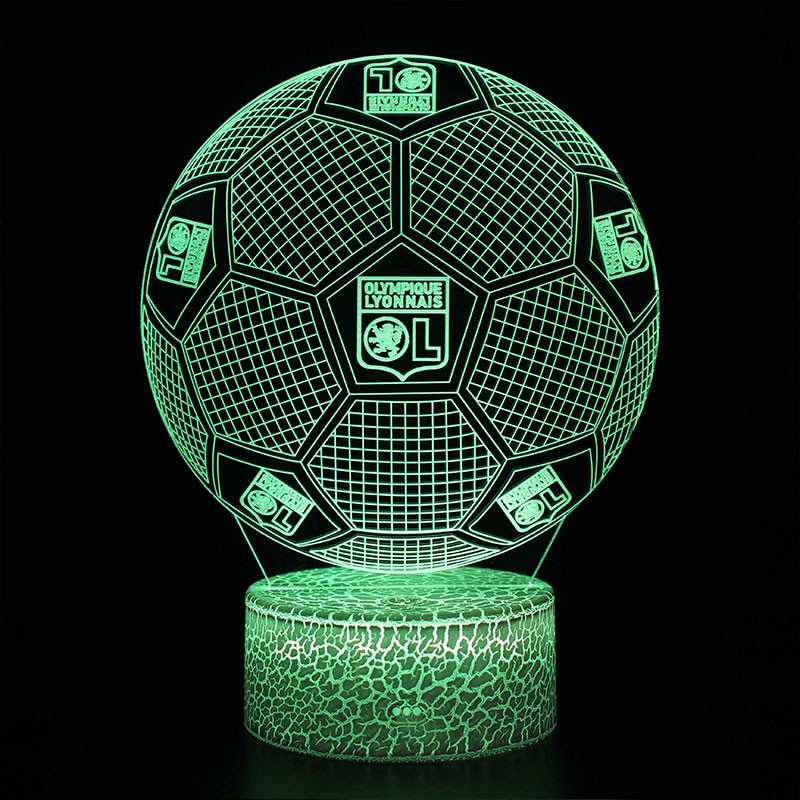 Lampe 3D Football : OL sur ballon de foot