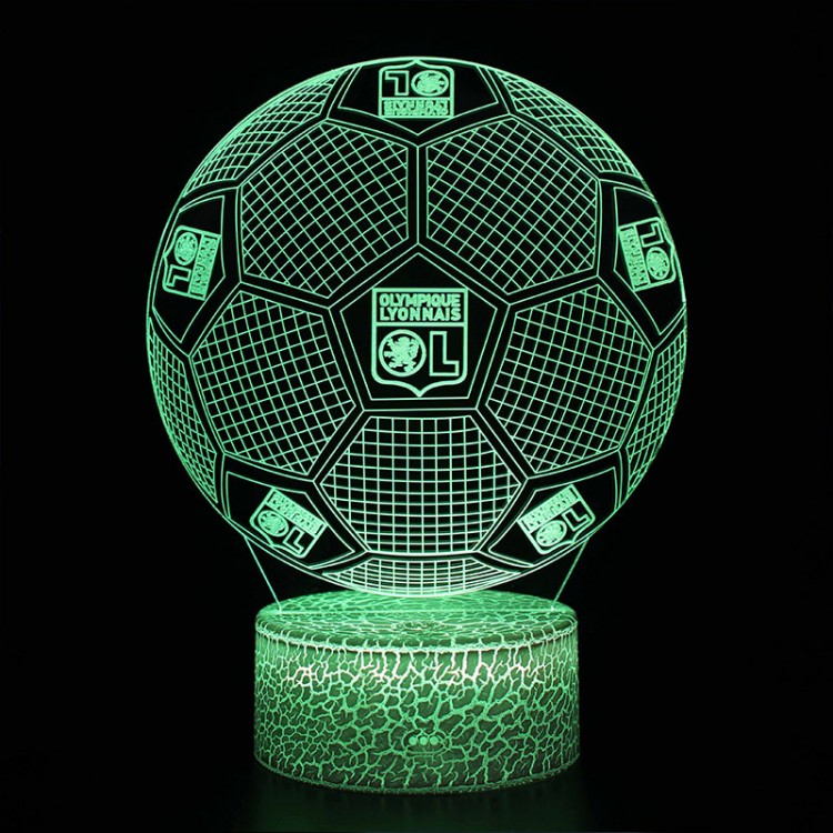 Lampe 3D Football ballon avec logo de l'OL
