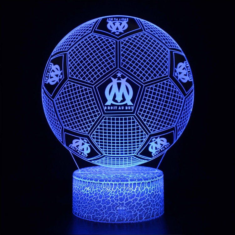 Lampe 3D Football ballon avec logo de l'OM