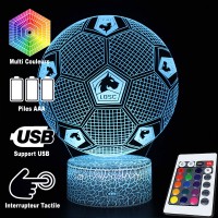 Lampe 3D Football ballon avec logo du LOSC, télécommande et caractéristiques
