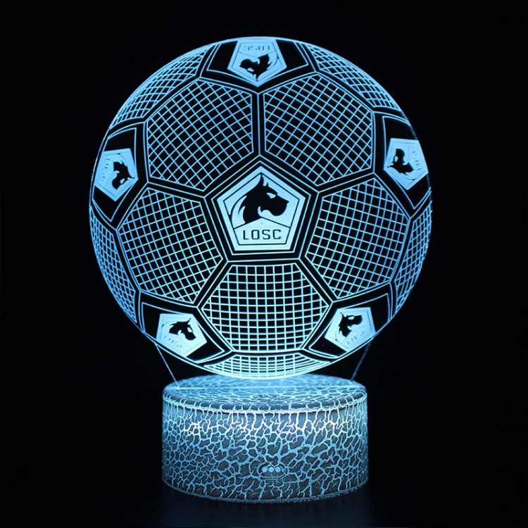 Lampe 3D Football ballon avec logo du LOSC