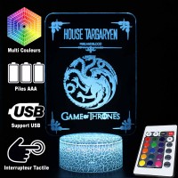 Lampe 3D Star Game of Thrones House Targayen, Caractéristiques et télécommande