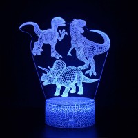 Lampe 3D Les trois dinosaures