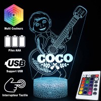 Lampe 3D Coco : Miguel et sa guitare, télécommande et caractéristiques