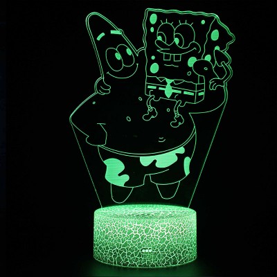Lampe 3D Bob L Eponge Patrick Gary - LampePhoto