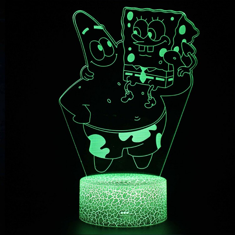 Lampe 3D LED de Patrick Étoile portant Bob l'Éponge